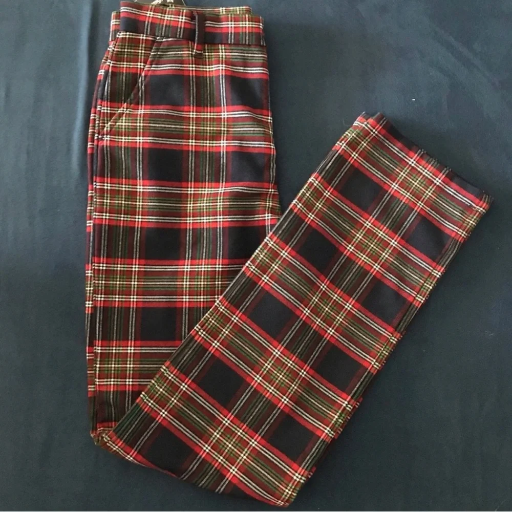 Gymboree Classic Red & Black Plaid Boys Pants NWT Size 12